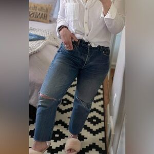 Levi’s Vintage 501 Custom Cropped Aged Denim